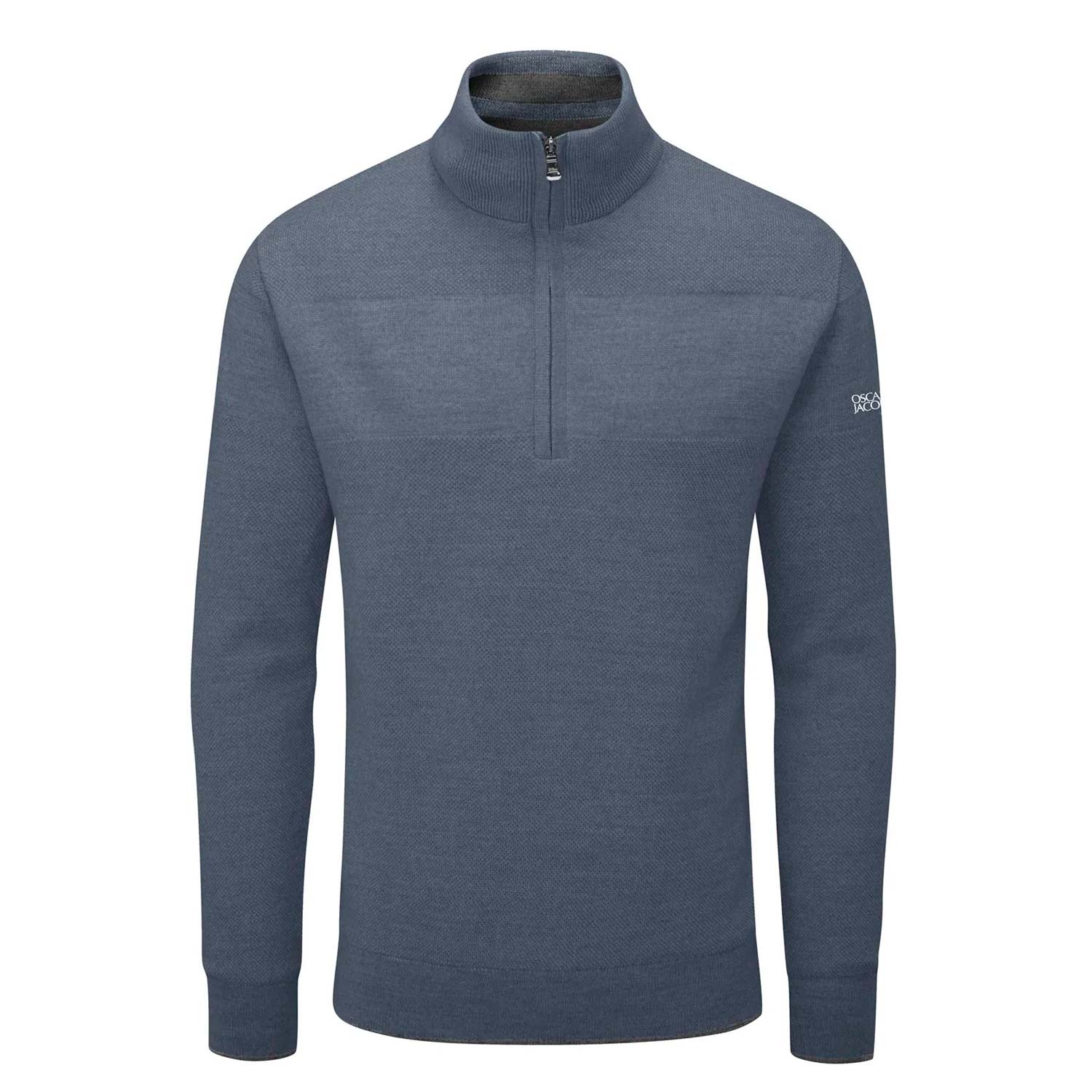 Oscar Jacobson Anders Half Zip - China Blue AW22 | Original Green